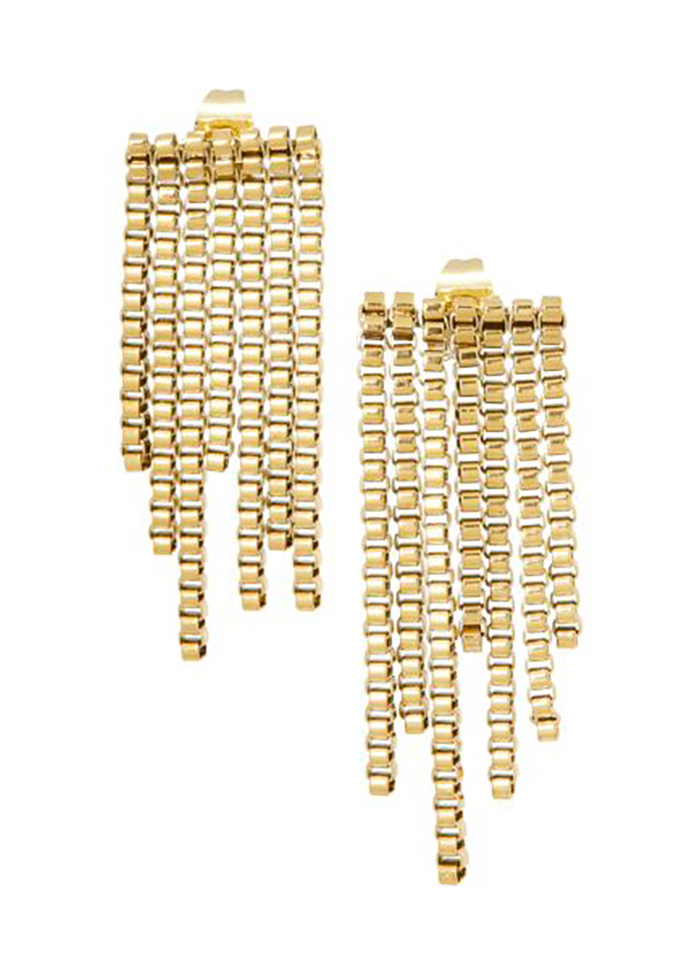 Vergulde oorstekers Chains Ellen Beekmans 