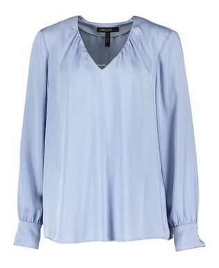 Marc Cain collections Lichtblauwe blouse met v-hals
