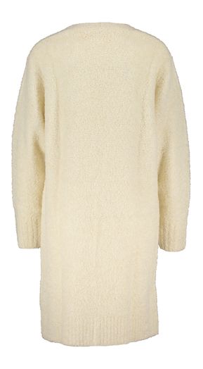 Ecru kleurige cardigan in wolmix met knoop en opgestikte zakken Bethy Xandres