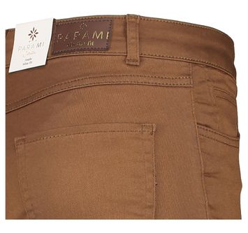 Cognac slim fit broek Para Mi 