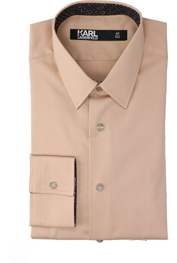 Beige katoenen hemd (slim fit) met lange mouwen Karl Lagerfeld