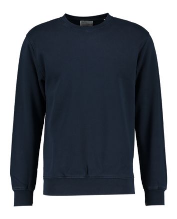 Blauw katoenen hemd met print (slim fit) met extra lange mouwen Olymp