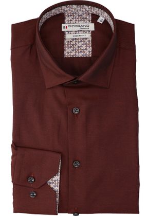 Giordano Roestkleurig katoenen hemd (regular fit) met lange mouwen