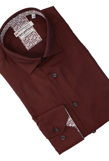 Roestkleurig katoenen hemd (regular fit) met lange mouwen Giordano