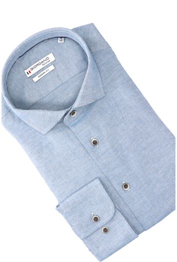 Jeansblauw katoenen hemd (regular fit) met lange mouwen Giordano 