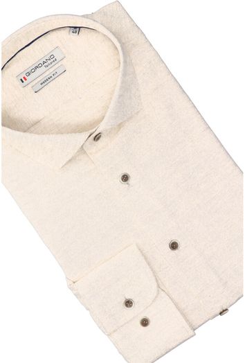 Beige katoenen hemd ( regular fit) met lange mouwen Giordano 