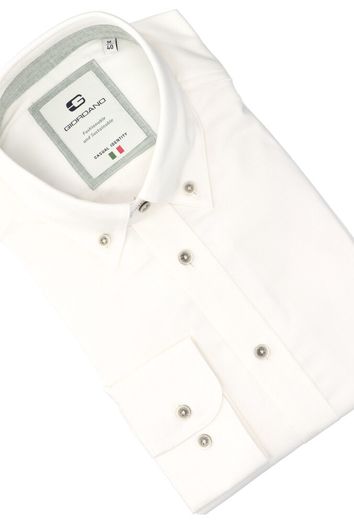 Ecru katoenen hemd ( regular fit) met motief en lange mouwen Giordano