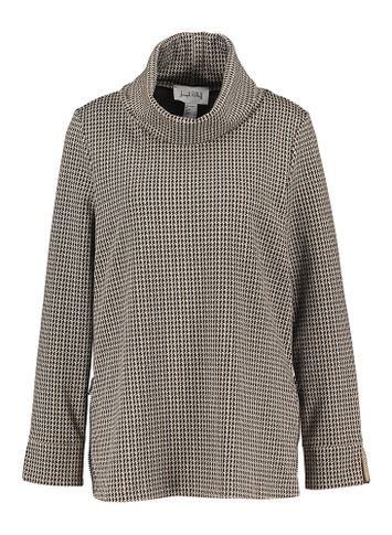 Beige en zwarte geruite pull met rolkraag Joseph Ribkoff 