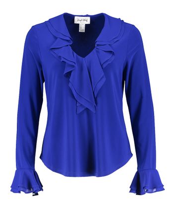 Kobalt blauwe bloes met frul Joseph Ribkoff 