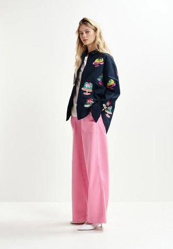 Kobaltblauwe jurk met zwarte print Joseph Ribkoff