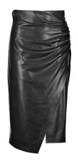 Zwarte halflange rok in leather look Joseph Ribkoff 