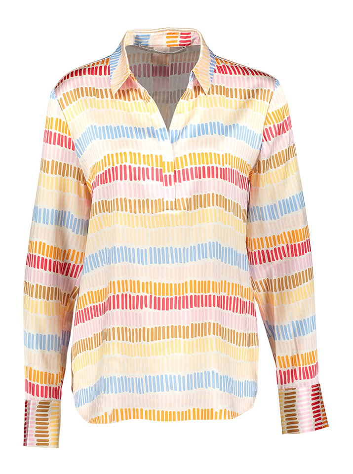 Wit bloes met kleurrijke strepen details Herzen's