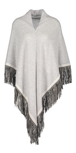 Lichtgrijze poncho met ruffels Herzen's 