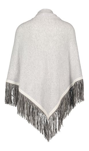 Lichtgrijze poncho met ruffels Herzen's 