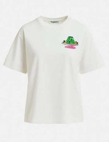 Witte t-shirt met pailetten detail Harisson Essentiel 