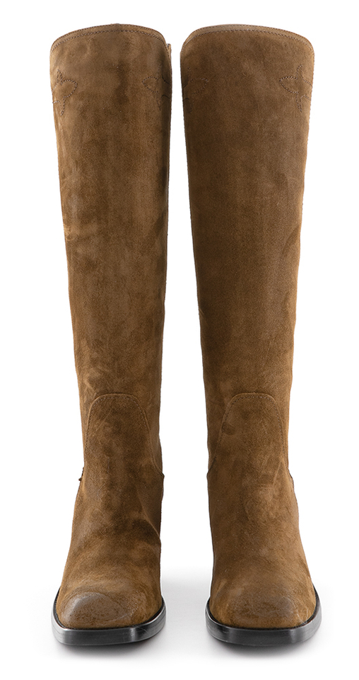 Bruine suède lange laarzen Nova