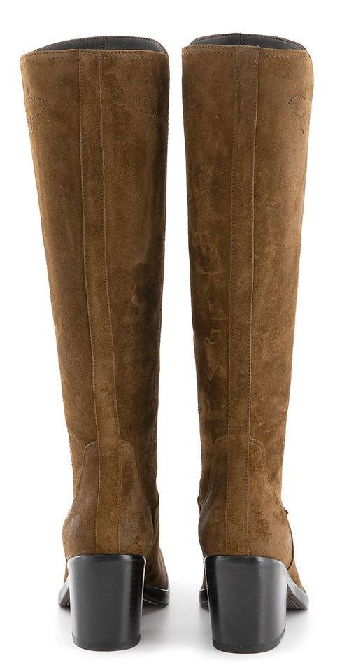 Bruine suède lange laarzen Nova
