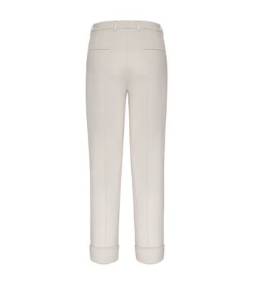 Ecrukleurige lange geklede broek Krystal Cambio