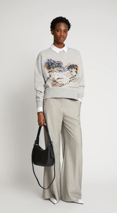 Grijze sweater met print Sazzily Munthe 