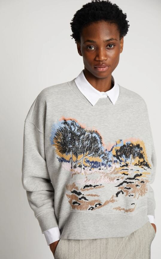 Grijze sweater met print Sazzily Munthe 