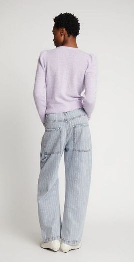 Lila wollen cardigan met zilveren knopen Twinset