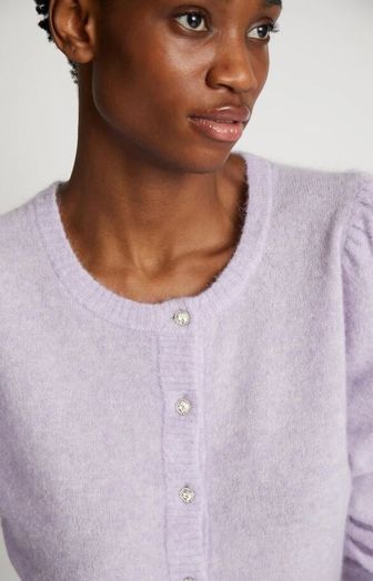 Lila wollen cardigan met zilveren knopen Twinset