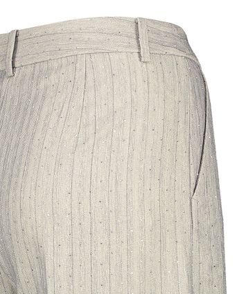 Grijze gestreepte wijde broek met zilveren steentjes Eileen Munte