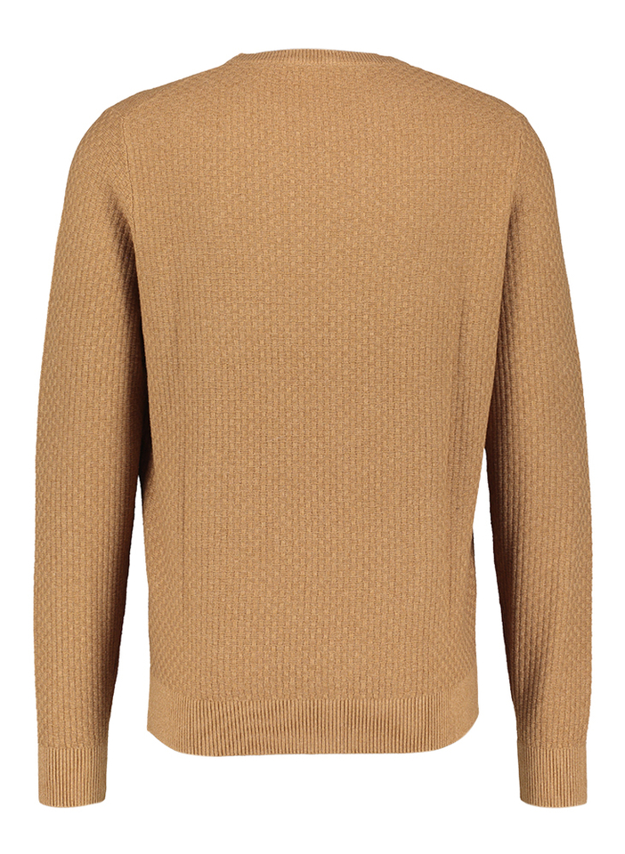 Cognac trui met ronde hals Bugatti