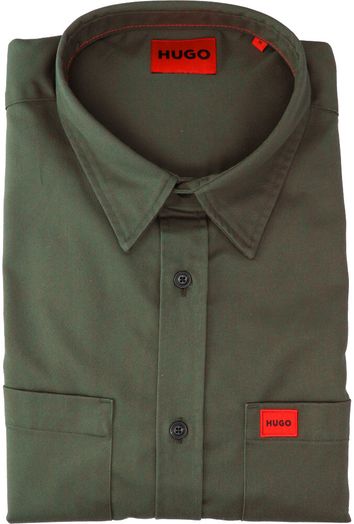 Kaki katoenen hemd ( regular fit) met lange mouwen Hugo Boss 
