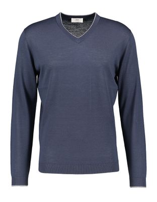 Blauwe pull met V-hals Gentiluomo