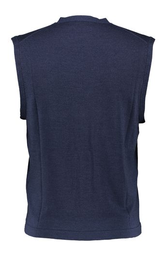 Donkerblauwe cardigan met knoopsluiting GMD Merino Silk Hackett 