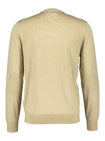 Beige trui met V-hals GMD Merino Silk Hackett 