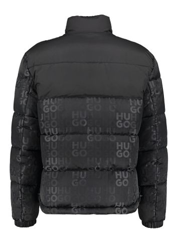 Zwarte padded jas met opdruk Hugo Boss