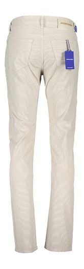 Beige slim fit broek in ribfluweel 