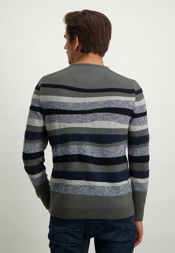Grijze pull met blauwe strepen State of Art