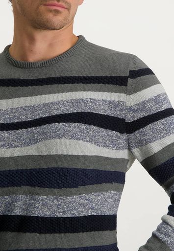 Grijze pull met blauwe strepen State of Art