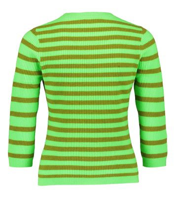 Fluro groene aansluitende gestreepte trui American Vintage