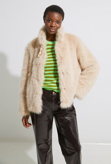 Fluro groene aansluitende gestreepte trui American Vintage