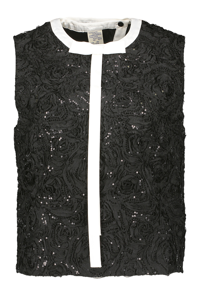 Zwarte top met pailetten detail en open rug Megan Baum Und Pferdgarten 