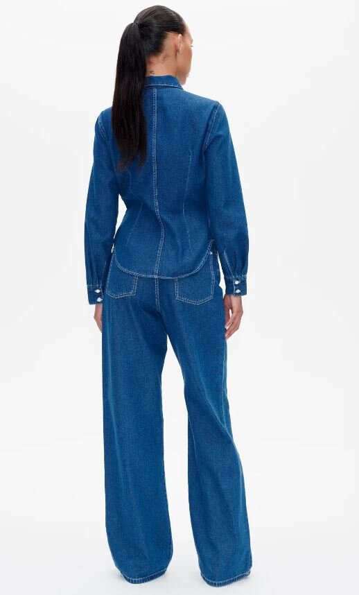 Donkerkleurige jeansblouse Maria Baum Und Pferdgarten