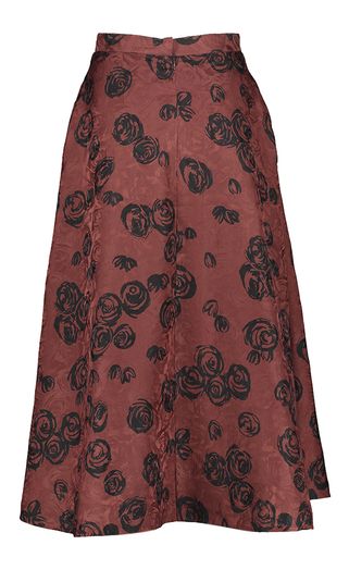 Bordeaux rok met zwarte bloemenprint Saye Baum Und Pferdgarten 