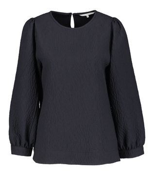 Xandres Zwarte blouse met reliëf Halinna