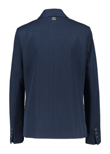 Donkerblauwe blazer met fijne glitterdraad Twinset