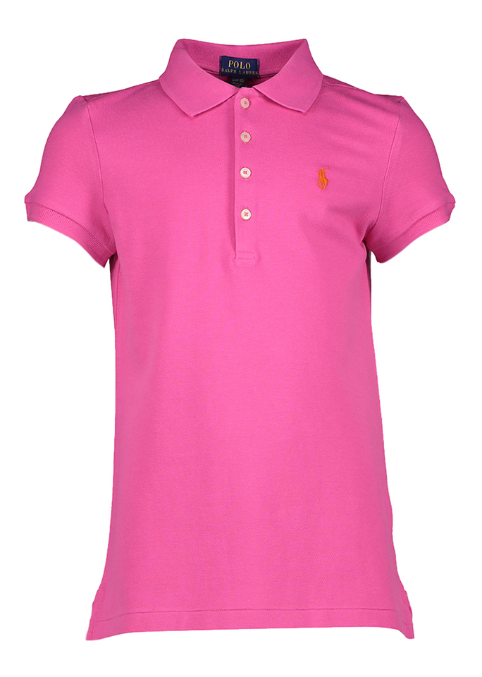 Roze polo met oranje merklogo Ralph Lauren 