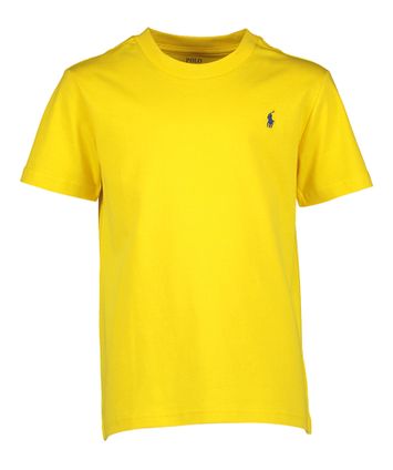 Gele t-shirt met donkerblauw merklogo Ralph Lauren