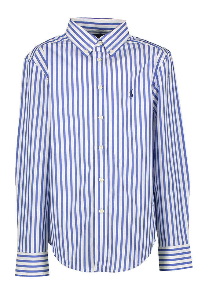 Blauw en wit gestreept katoenen hemd Ralph Lauren