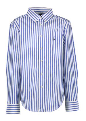 Ralph Lauren Blauw en wit gestreept katoenen hemd
