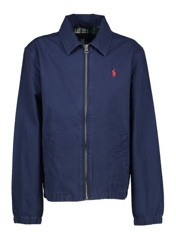 Donkerblauwe jacket met rood merklogo Ralph Lauren 