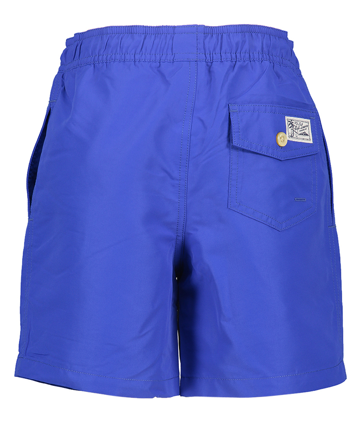 Kobaltblauwe zwembroek met geel merklogo Ralph Lauren 