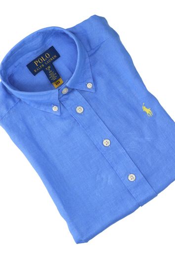 Jeansblauw linnen hemd Ralph Lauren